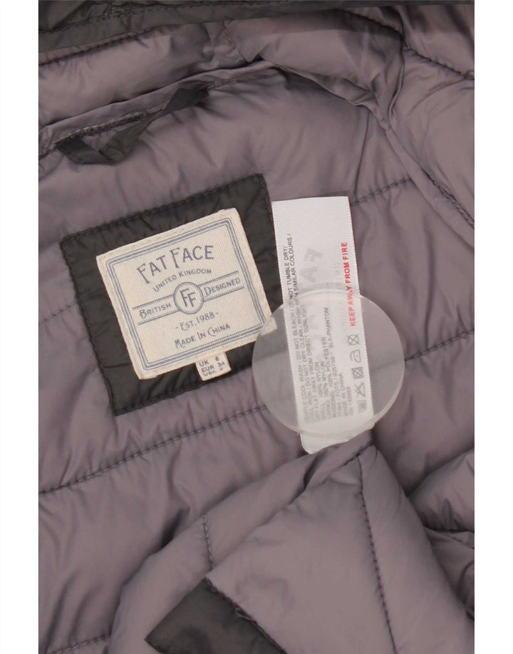 Fat Face Womens Hooded Padded Jacket UK 6 XS Grey Nylon