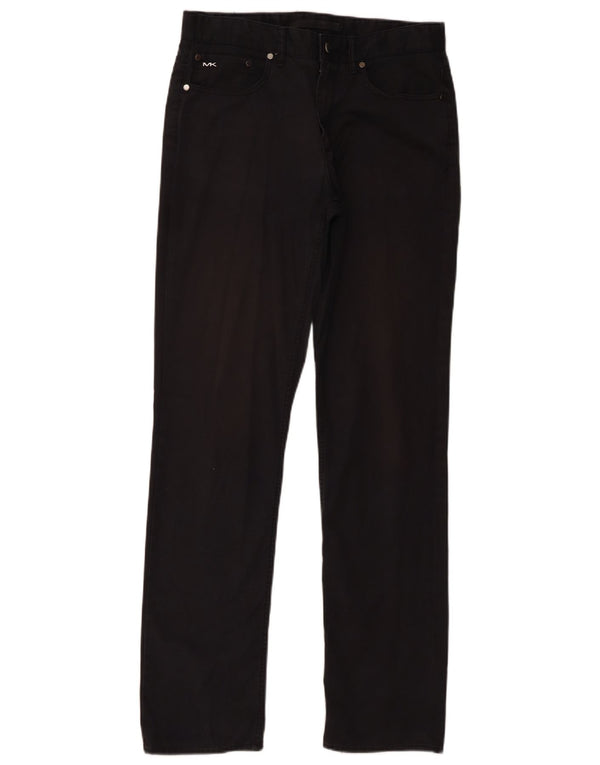 Michael Kors Mens Straight Casual Trousers W29 L32 Black Cotton