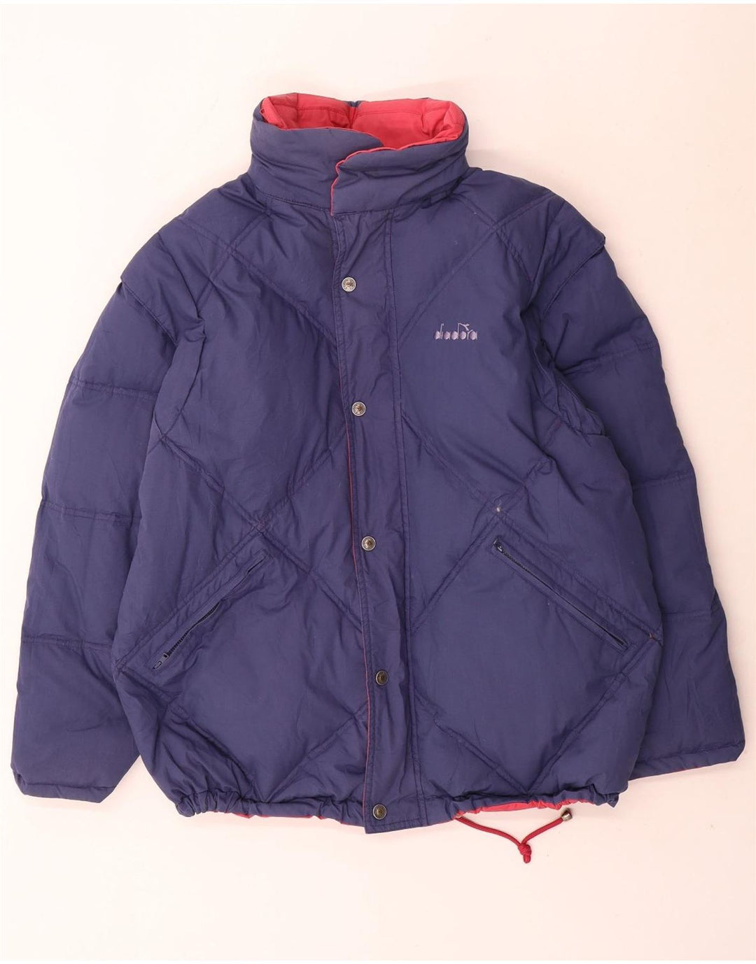 Diadora Mens Reversible Padded Jacket UK 36 Small Red Polyester