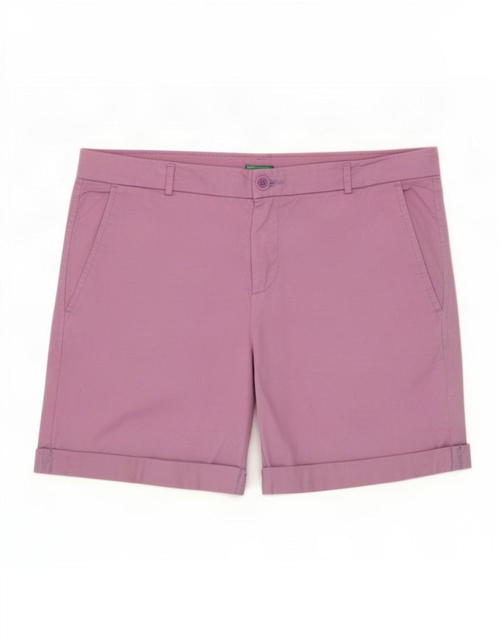 Benetton Womens Chino Shorts IT 44 Medium W34 Purple
