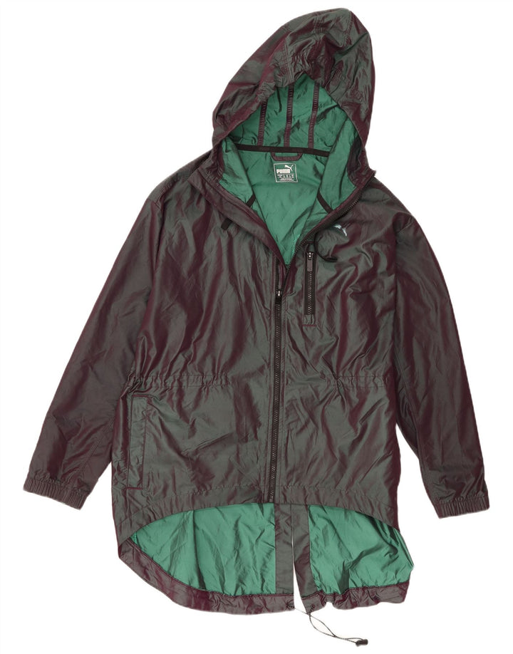 Puma Womens Hooded Oversized Rain Jacket UK 14 Large Purple Polyamide