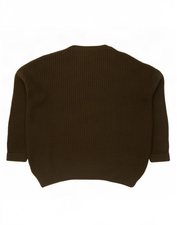 Topshop Womens Oversized Boat Neck Jumper Sweater UK 14 Large Khaki