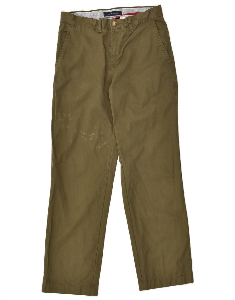 TOMMY HILFIGER Mens Chino Trousers W29 L30 Khaki Cotton | Vintage Tommy Hilfiger | Thrift | Second-Hand Tommy Hilfiger | Used Clothing | Messina Hembry 