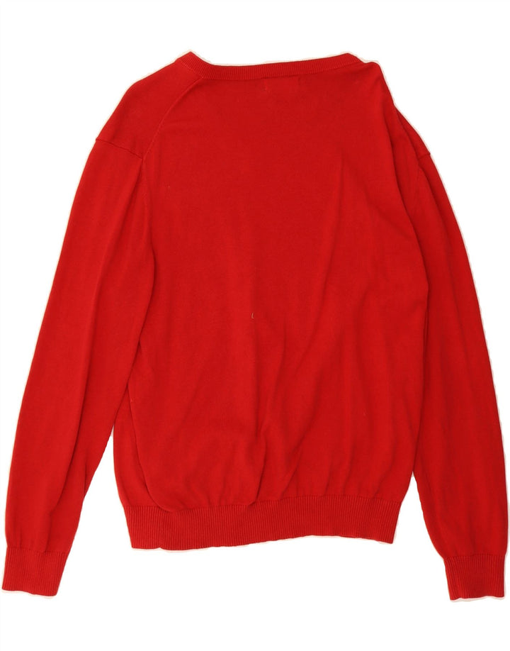 NAUTICA Mens V-Neck Jumper Sweater XL Red Cotton Vintage Nautica and Second-Hand Nautica from Messina Hembry 