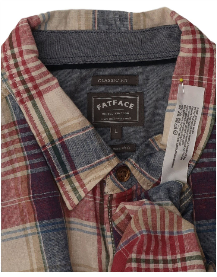 Fat Face Mens Short Sleeve Classic Fit Shirt Large Multicoloured Check