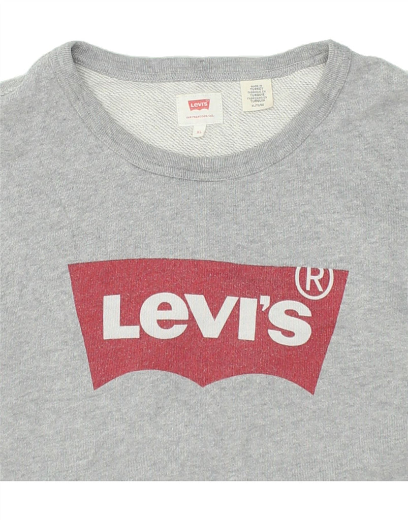LEVI'S Mens Graphic Sweatshirt Jumper XL Grey Cotton | Vintage Levi's | Thrift | Second-Hand Levi's | Used Clothing | Messina Hembry 