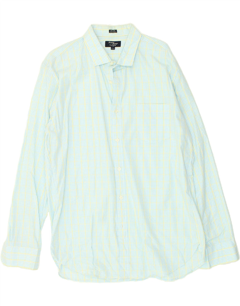 J. CREW Mens Shirt Size 17 1/ 2 XL Blue Check Cotton | Vintage J. Crew | Thrift | Second-Hand J. Crew | Used Clothing | Messina Hembry 