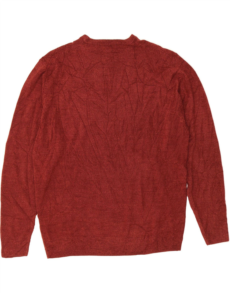 DOCKERS Mens Crew Neck Jumper Sweater XL Burgundy Argyle/Diamond Acrylic Vintage Dockers and Second-Hand Dockers from Messina Hembry 