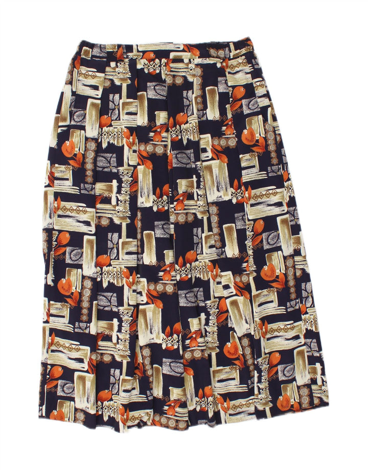 CLOVER Womens 2 Piece Skirt Set UK 14 Large W30 Navy Blue Patchwork