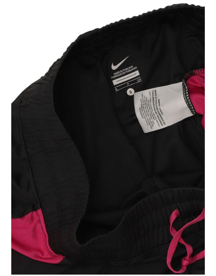 NIKE Womens Sport Shorts UK 10 Small  Black Colourblock Polyester