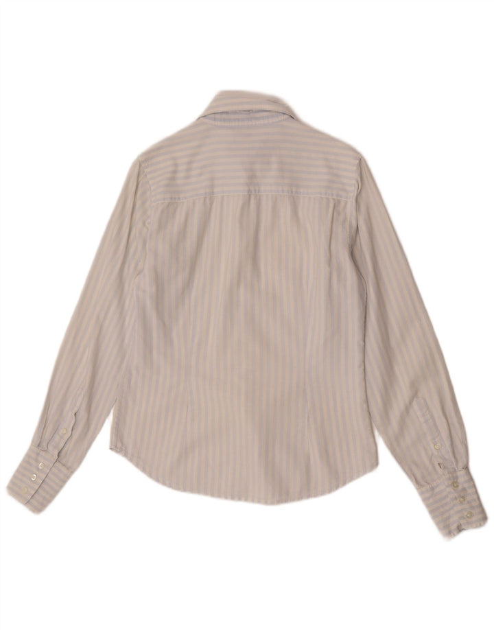 Gant Womens Shirt UK 12 Medium Blue Pinstripe
