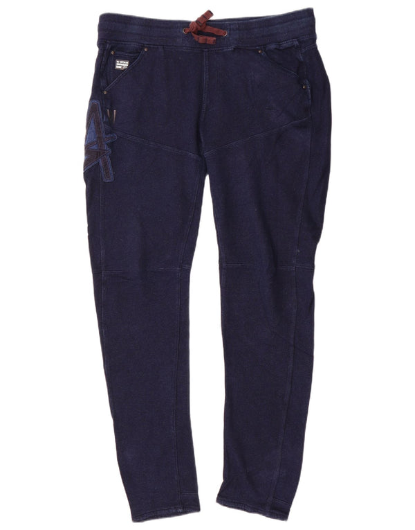 G-Star Womens Graphic Slim Casual Trousers W28 L30 Navy Blue Cotton