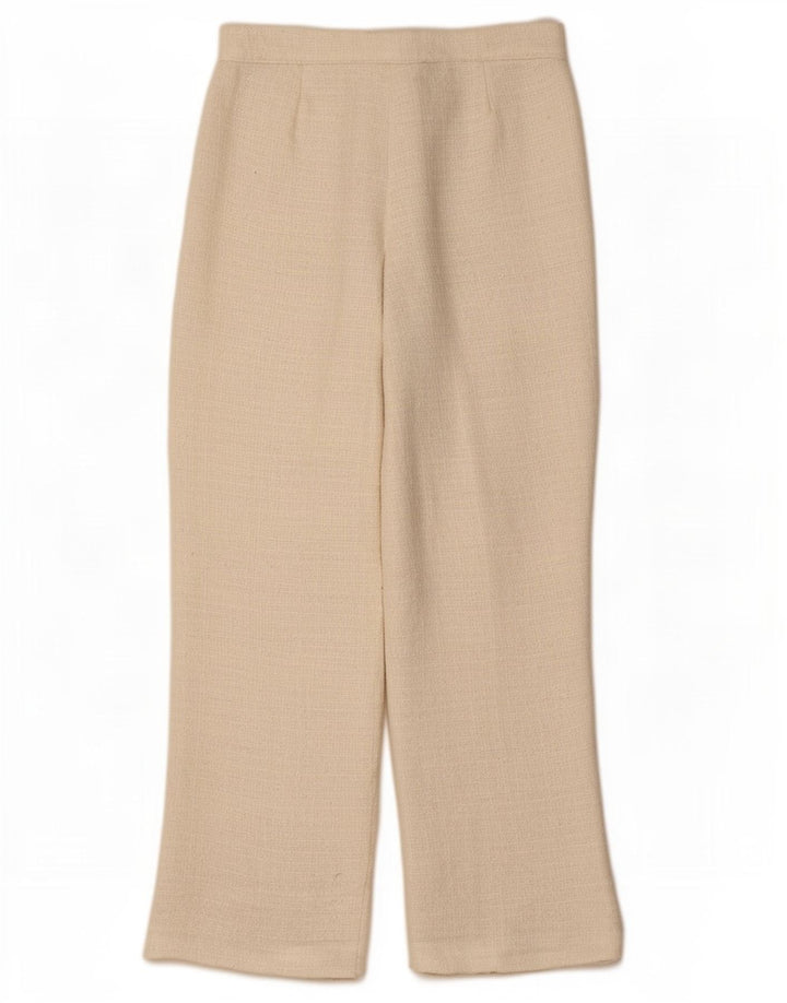 Zara Womens Straight Casual Trousers Large W30 L31 White Polyester