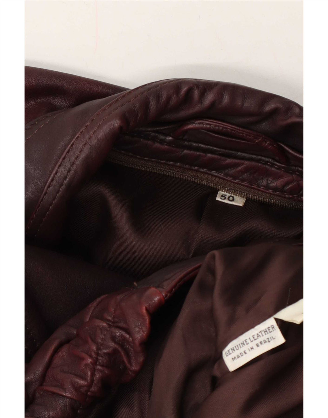 Vintage Mens Leather Jacket IT 50 Large Burgundy