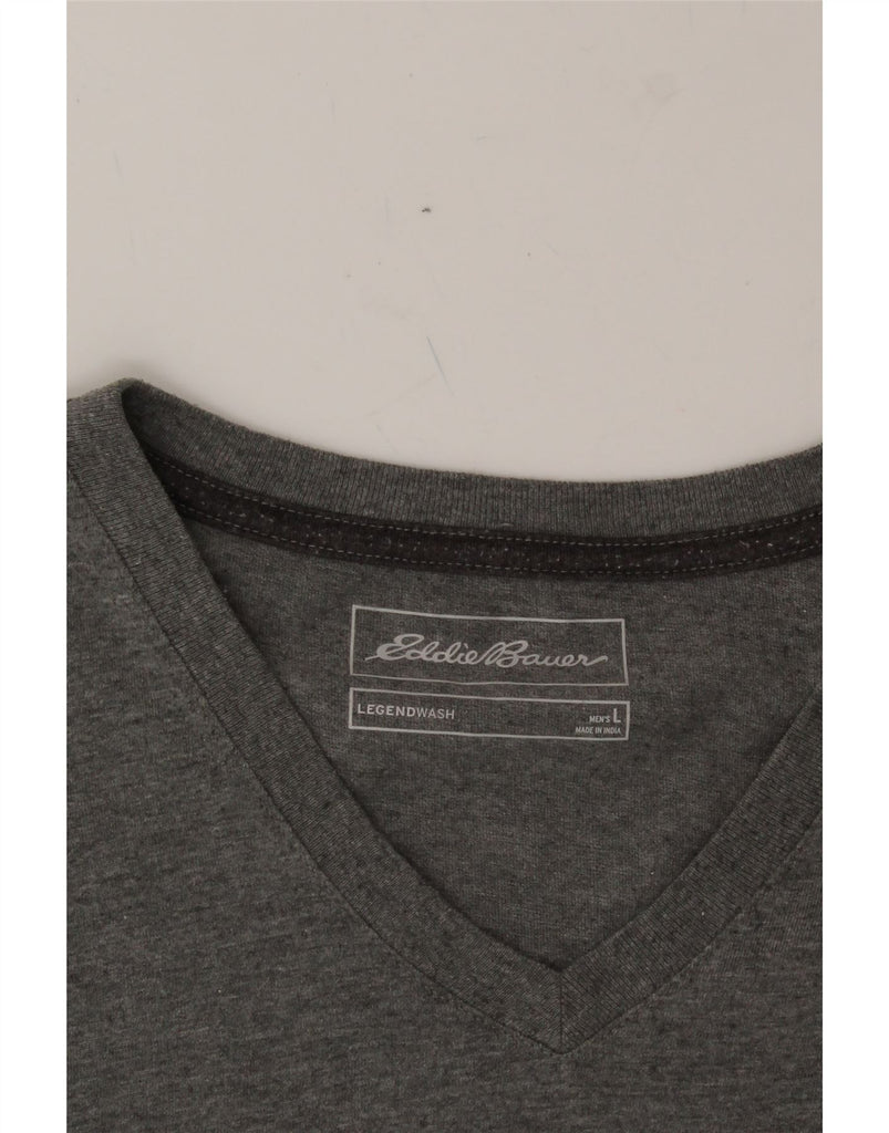 EDDIE BAUER Mens T-Shirt Top Large Grey Cotton Vintage Eddie Bauer and Second-Hand Eddie Bauer from Messina Hembry 