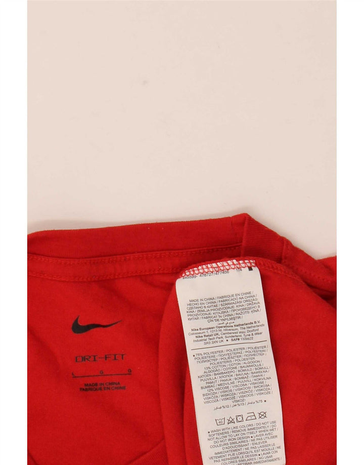 Nike Mens Dri Fit Graphic T-Shirt Top Large Red Polyester