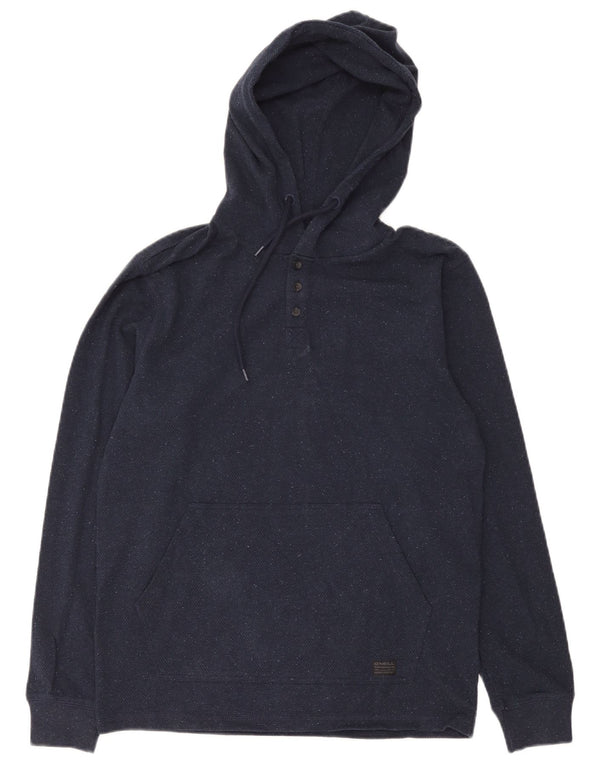O'Neill Mens Button Neck Hoodie Jumper Small Navy Blue Cotton