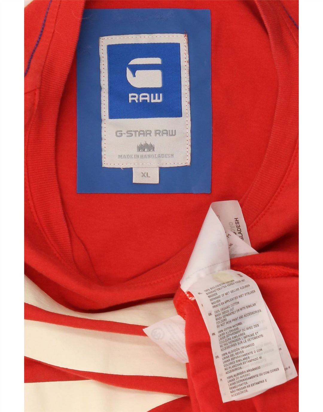 G-STAR Mens Graphic T-Shirt Top XL Red Cotton Vintage G-Star and Second-Hand G-Star from Messina Hembry 