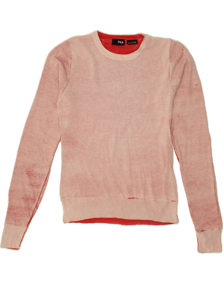 FILA Mens Crew Neck Jumper Sweater Medium White Cotton Vintage Fila and Second-Hand Fila from Messina Hembry 