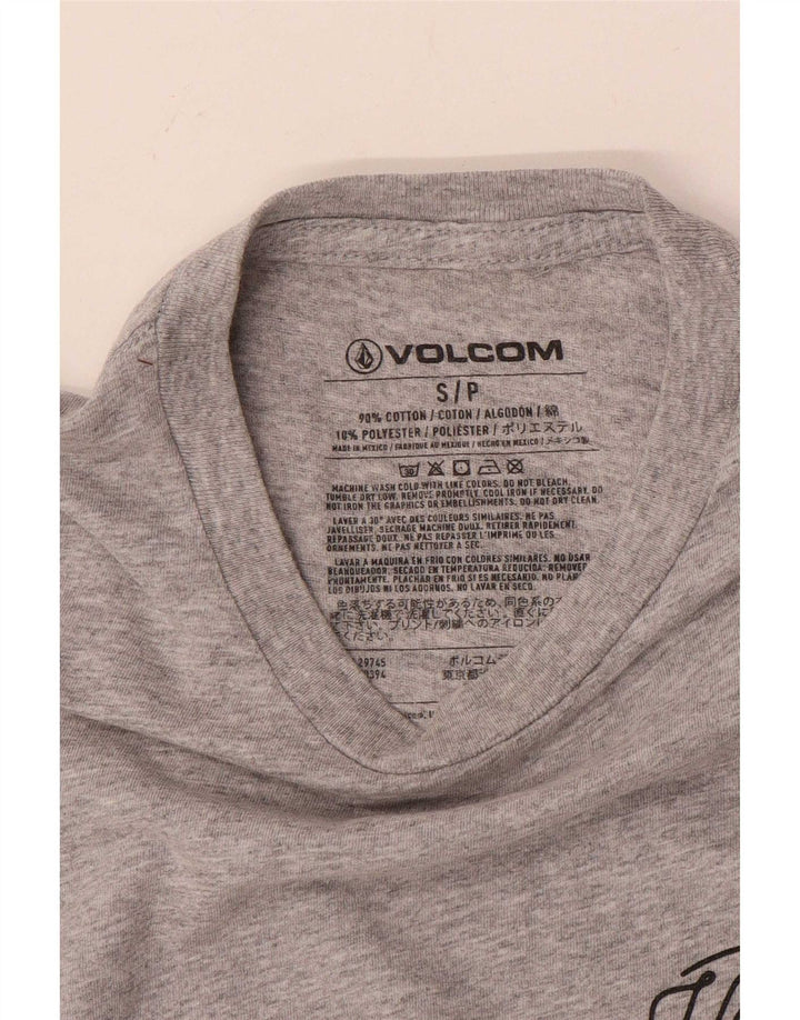 Volcom Mens Graphic T-Shirt Top Small Grey Flecked Cotton