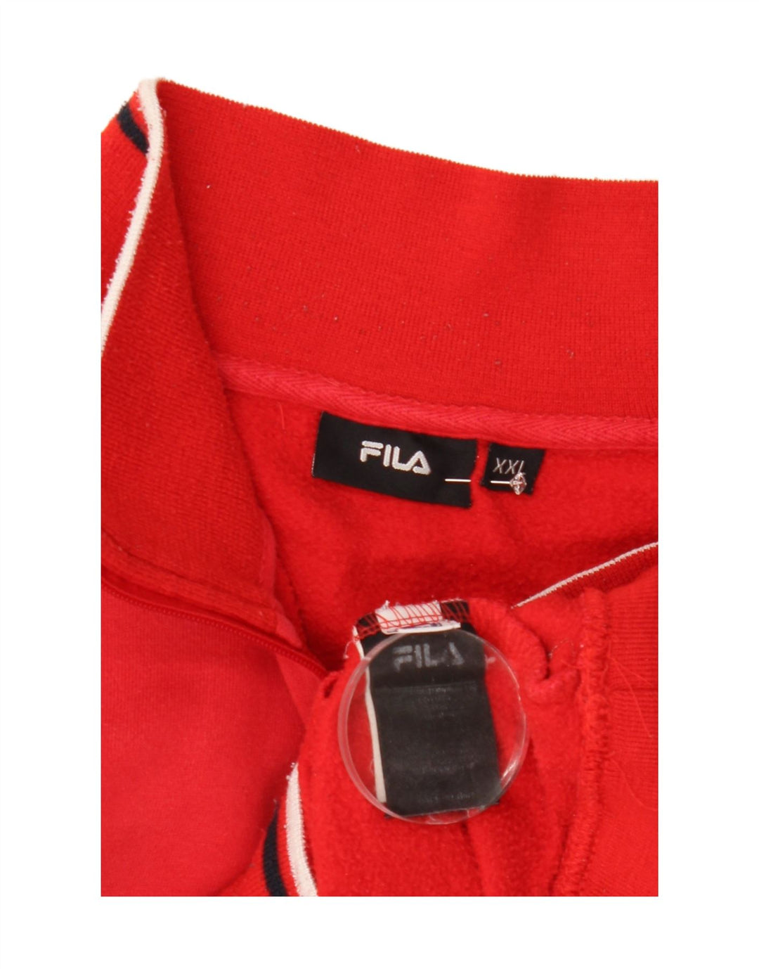 Fila Mens Graphic Zip Neck Sweatshirt Jumper 2XL Red Cotton