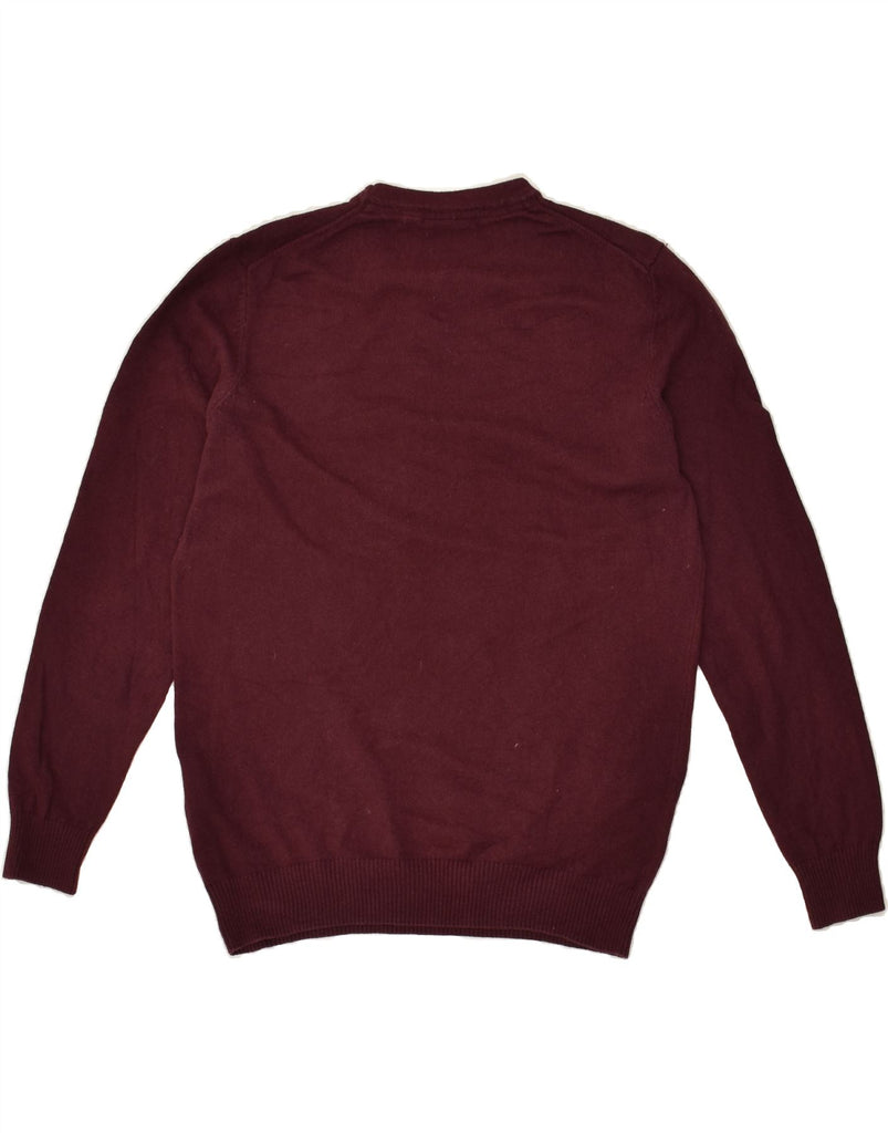 LYLE & SCOTT Mens Crew Neck Jumper Sweater Medium Burgundy Cotton | Vintage Lyle & Scott | Thrift | Second-Hand Lyle & Scott | Used Clothing | Messina Hembry 