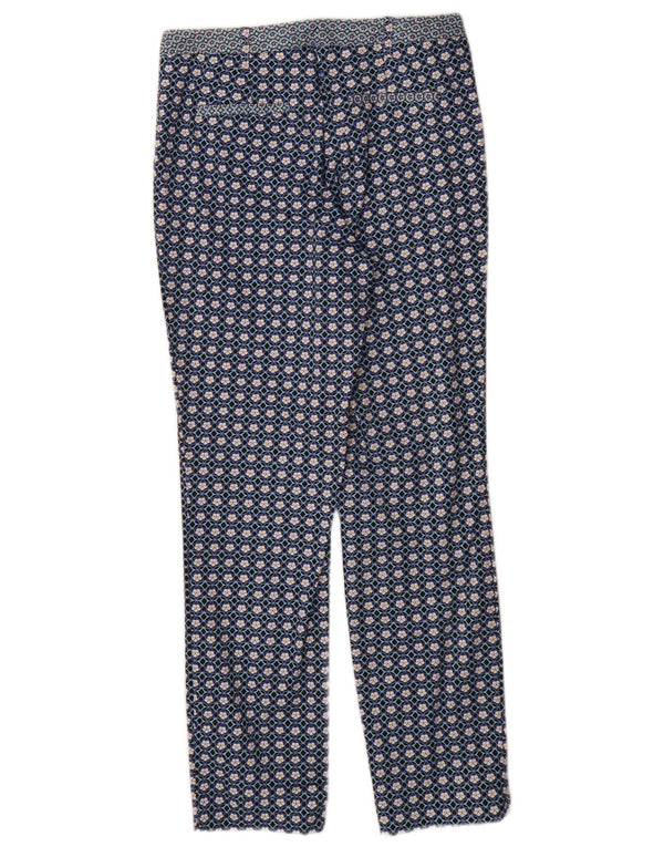 Topshop Womens Slim Fit Chino Trousers UK 8 Small W26 L28 Blue Geometric