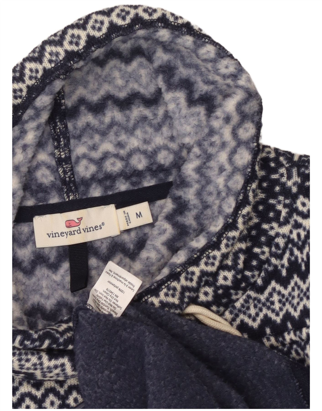 VINEYARD VINES Womens Sweatshirt Jumper UK 14 Medium Navy Blue Fair Isle