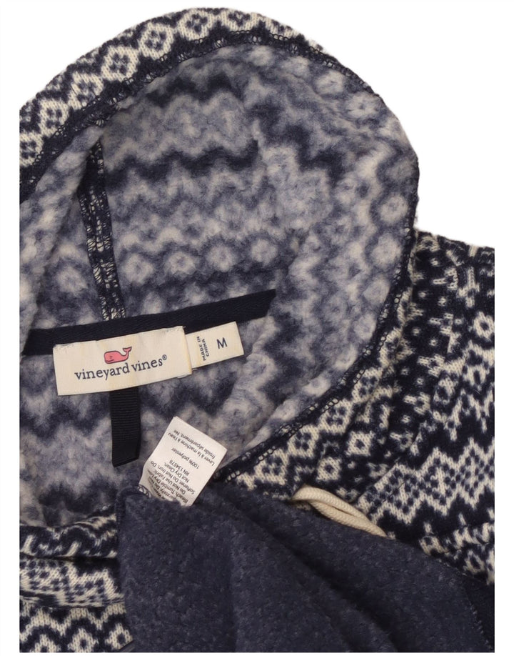 VINEYARD VINES Womens Sweatshirt Jumper UK 14 Medium Navy Blue Fair Isle