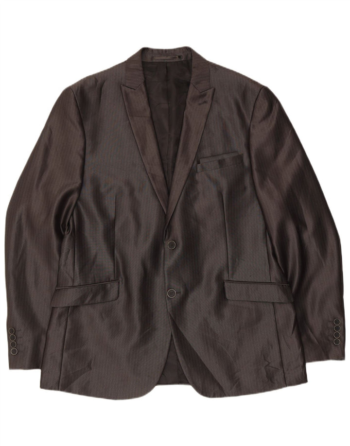 Angelo Litrico Mens 3 Piece Suit EU 54 2XL W38 L30 Grey Pinstripe Classic