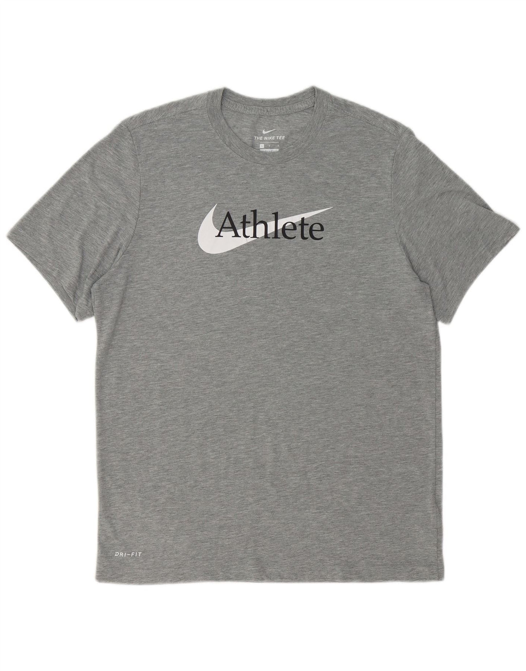NIKE Mens Dri Fit Graphic T-Shirt Top Large Grey Polyester