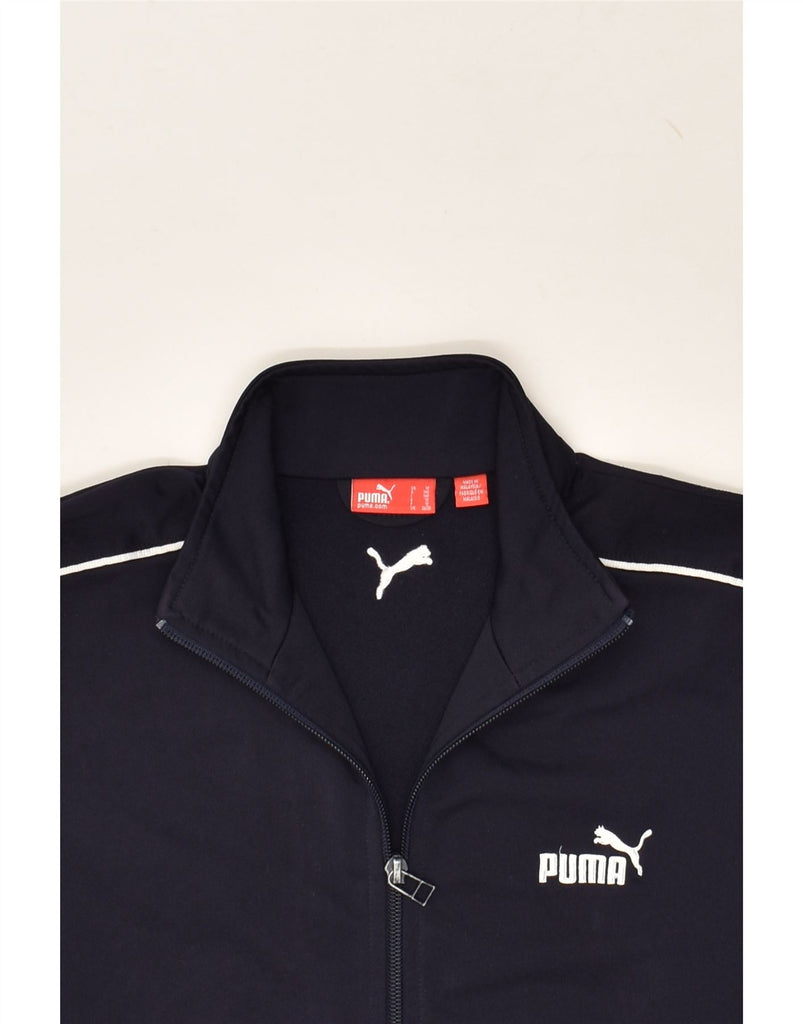 PUMA Boys Tracksuit Top Jacket 9-10 Years Navy Blue Polyester | Vintage Puma | Thrift | Second-Hand Puma | Used Clothing | Messina Hembry 