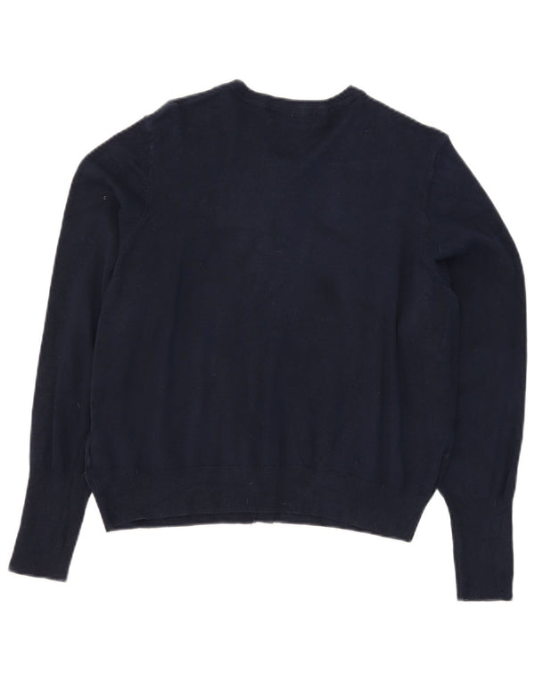 Marks & Spencer Womens Crop Cardigan Sweater UK 20 2XL Navy Blue Viscose