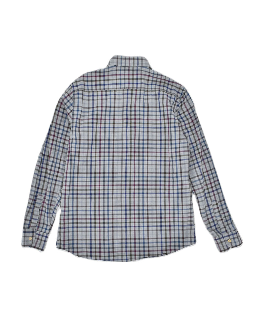 MASSIMO DUTTI Mens Shirt Large Grey Check Cotton Classic | Vintage | Thrift | Second-Hand | Used Clothing | Messina Hembry 