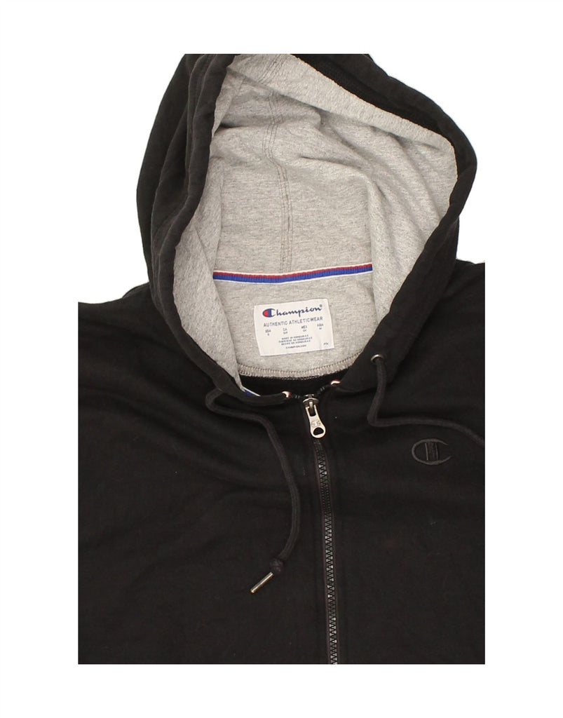 CHAMPION Mens Zip Hoodie Sweater Small Black Cotton | Vintage Champion | Thrift | Second-Hand Champion | Used Clothing | Messina Hembry 