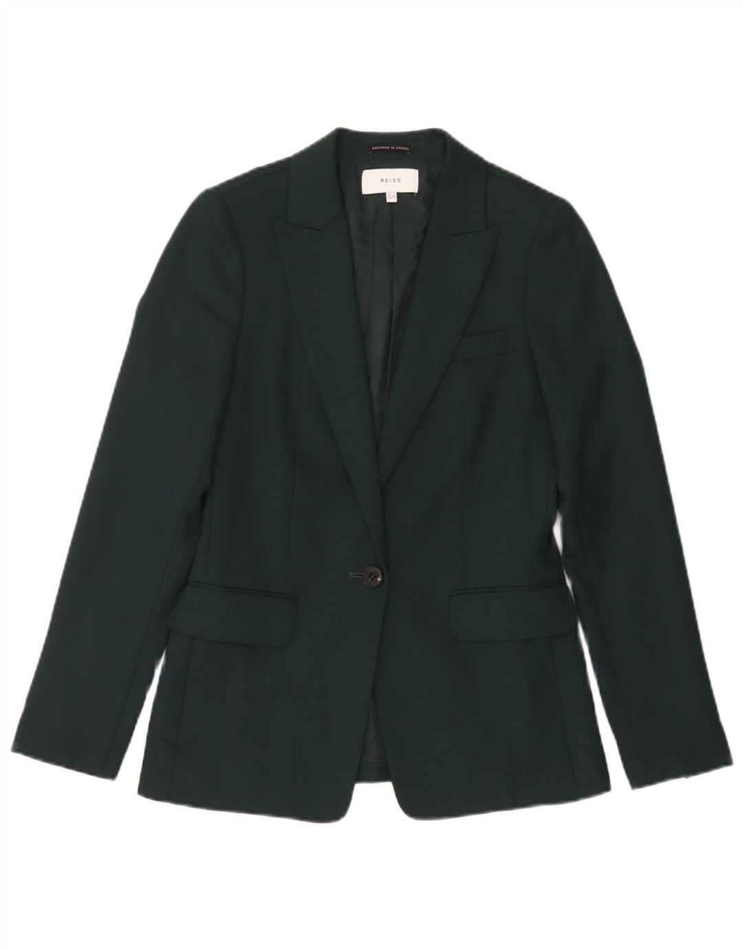 Reiss Womens 1 Button Blazer Jacket UK 8 Small Green