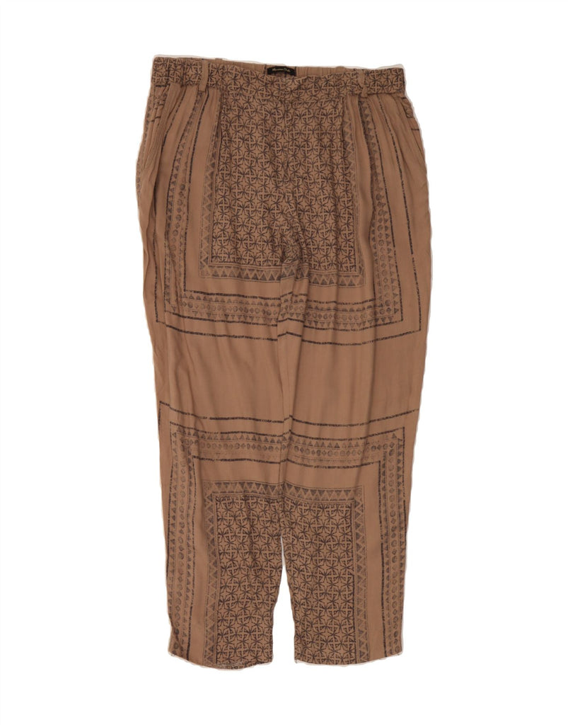 MASSIMO DUTTI Womens Cropped Trousers EU 42 Large W32 L26 Brown Geometric Vintage Massimo Dutti and Second-Hand Massimo Dutti from Messina Hembry 