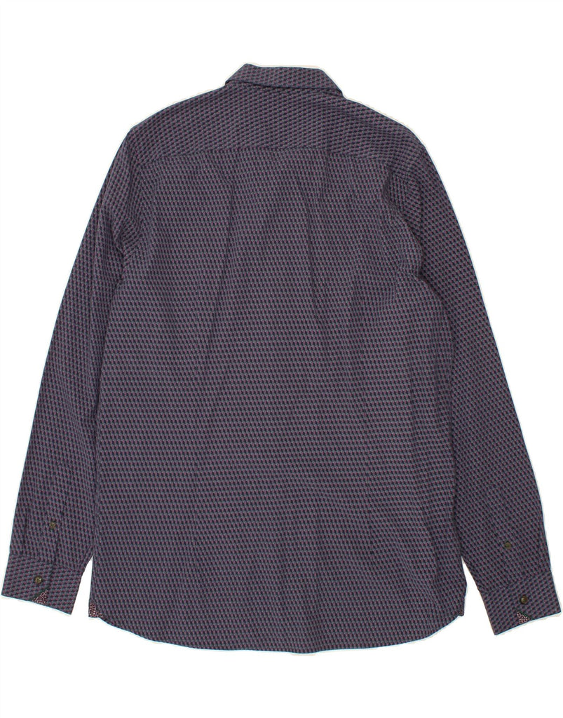 TED BAKER Mens Shirt Size 5 XL Purple Geometric Cotton Vintage Ted Baker and Second-Hand Ted Baker from Messina Hembry 
