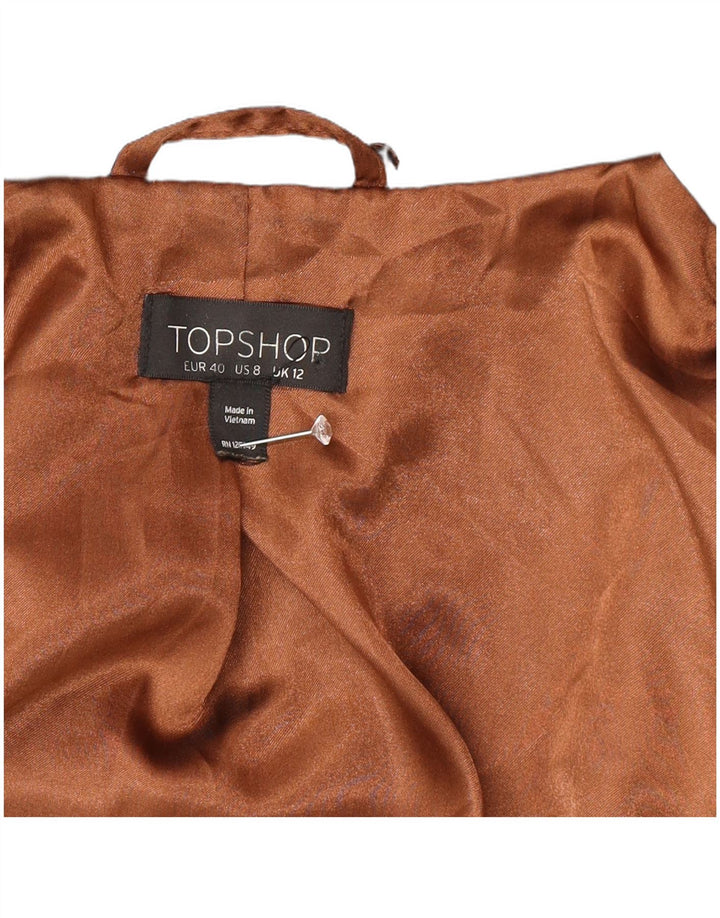 Topshop Womens Princess Coat UK 12 Medium Black Wool