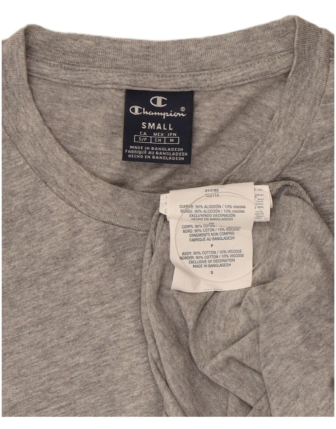 Champion Mens T-Shirt Top Small Grey Cotton