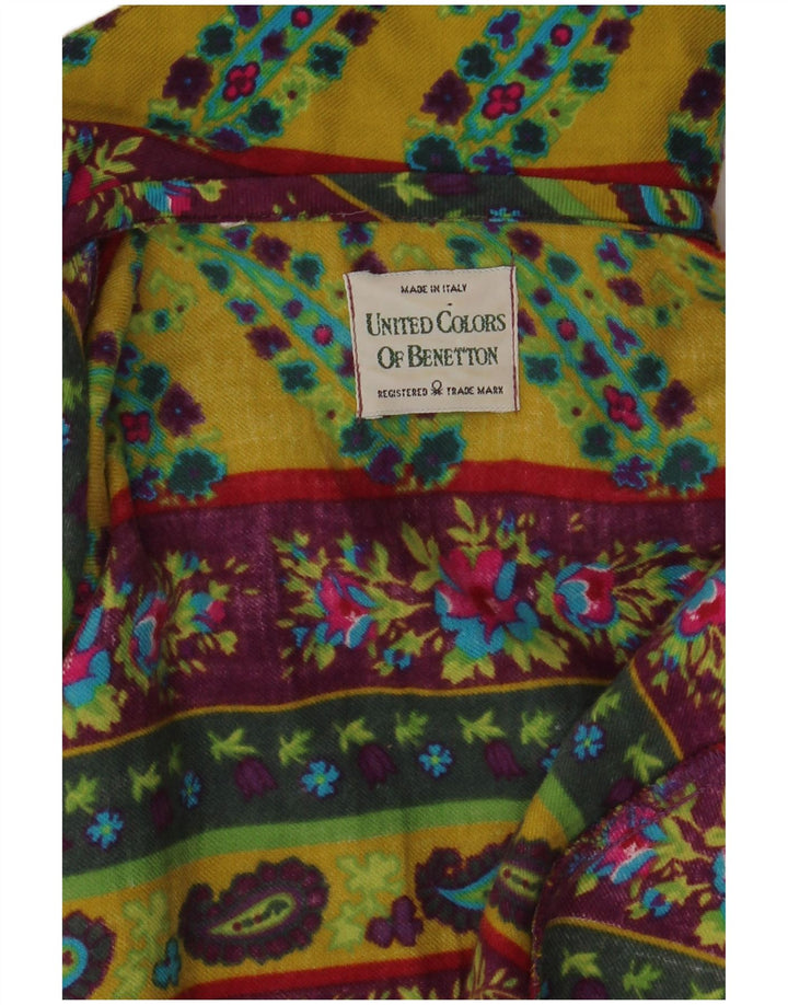Benetton Womens Shirt UK 12 Medium Multicoloured Floral