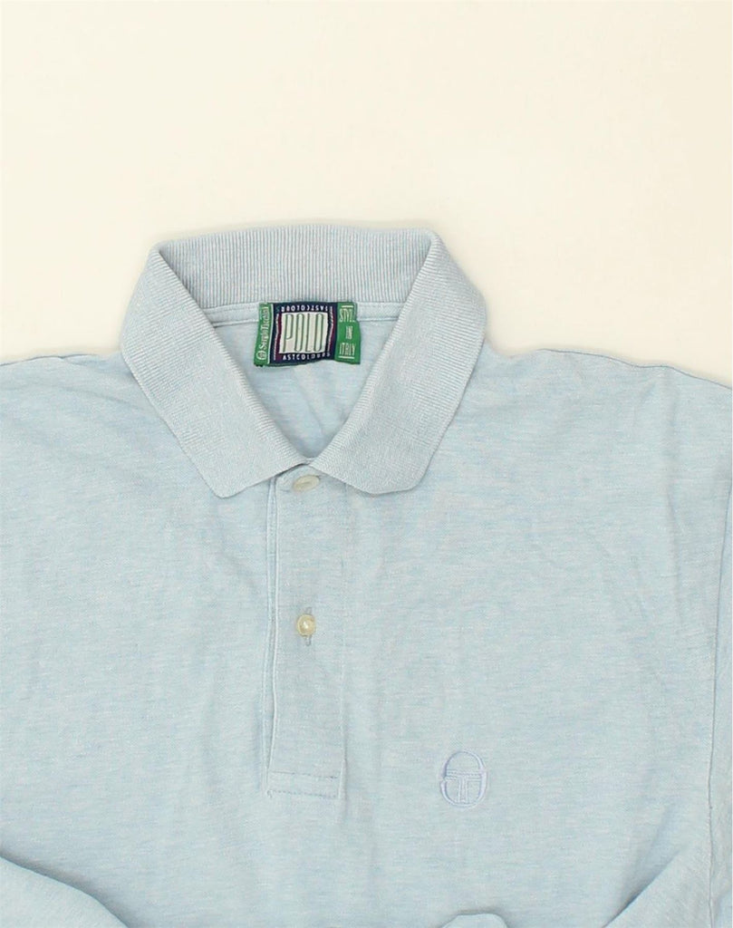 SERGIO TACCHINI Mens Polo Shirt Medium Blue Cotton | Vintage Sergio Tacchini | Thrift | Second-Hand Sergio Tacchini | Used Clothing | Messina Hembry 