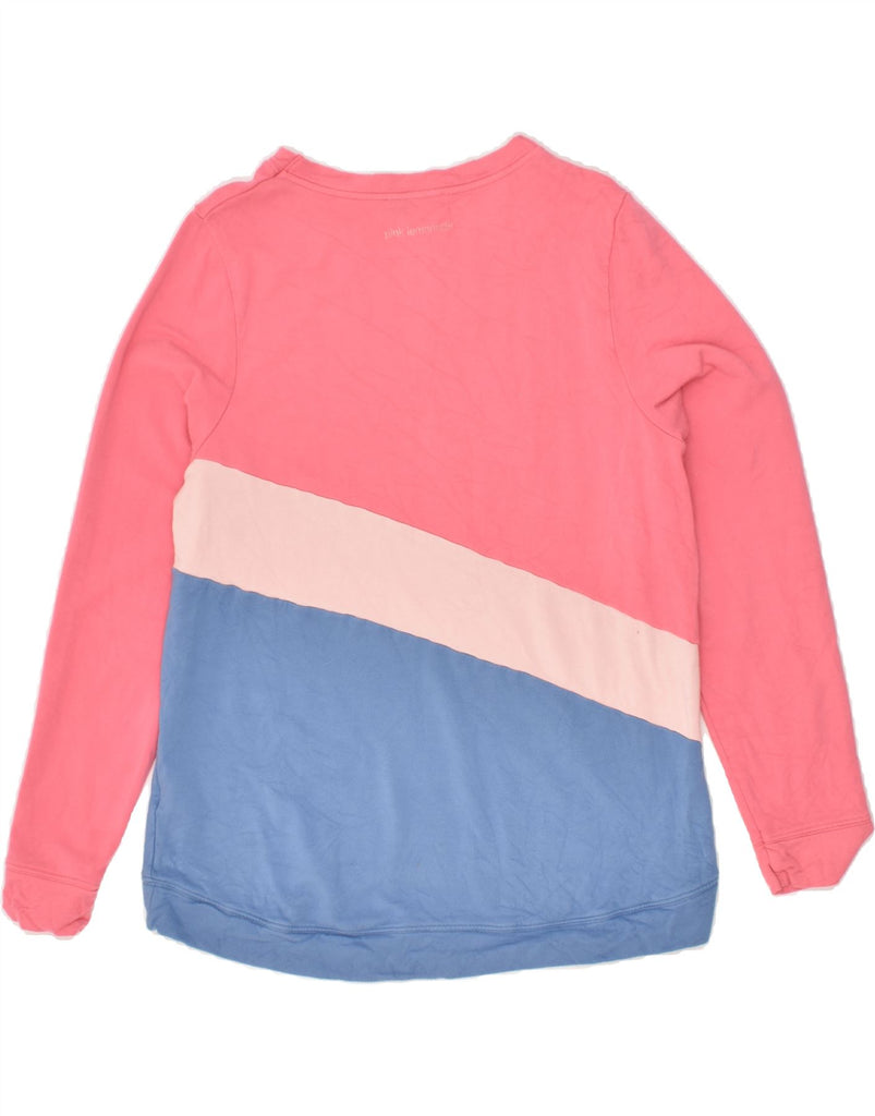 OASIS Womens Sweatshirt Jumper UK 14 Large Pink Colourblock Cotton | Vintage Oasis | Thrift | Second-Hand Oasis | Used Clothing | Messina Hembry 