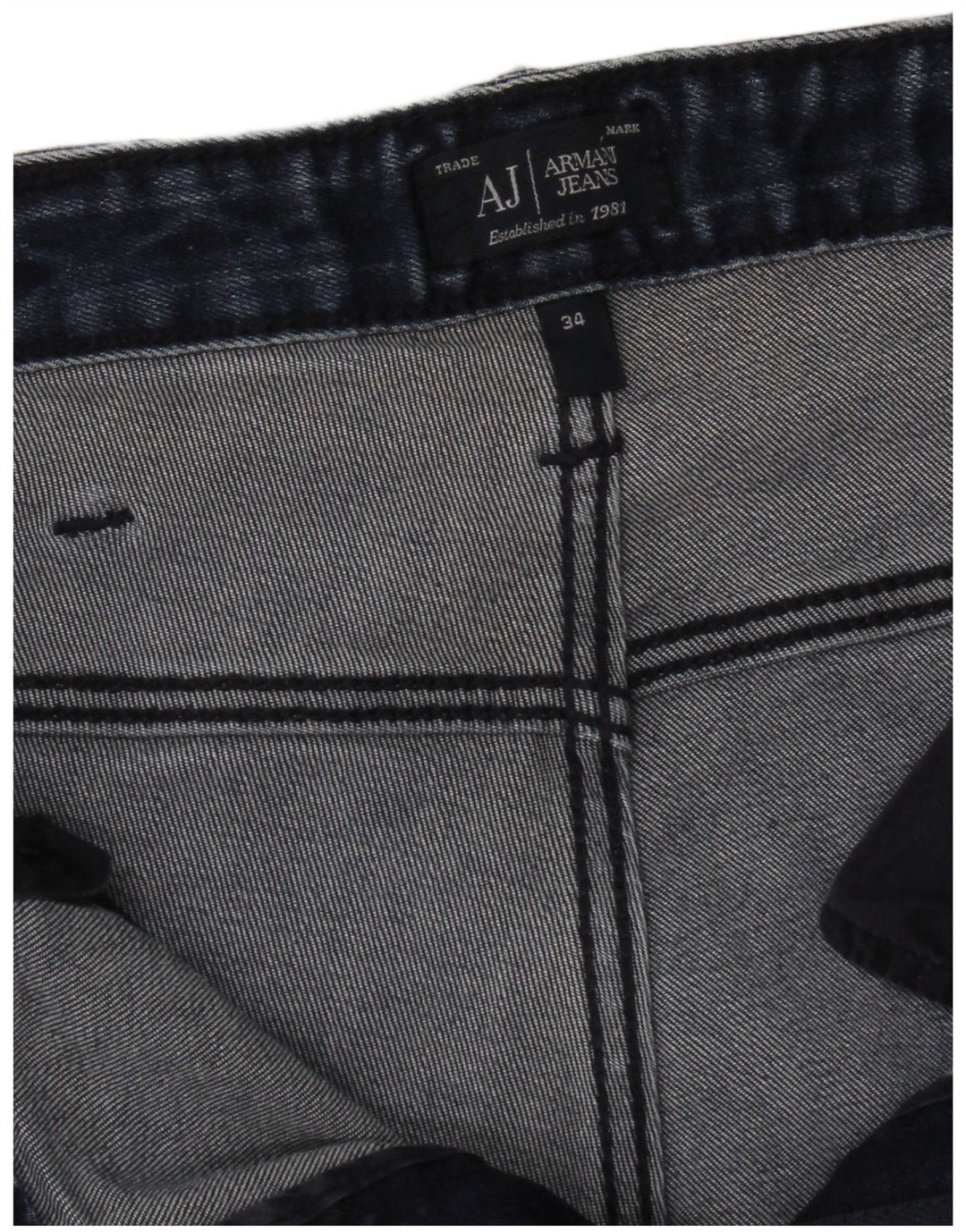 Armani Mens Slim Jeans W34 L31 Navy Blue Cotton