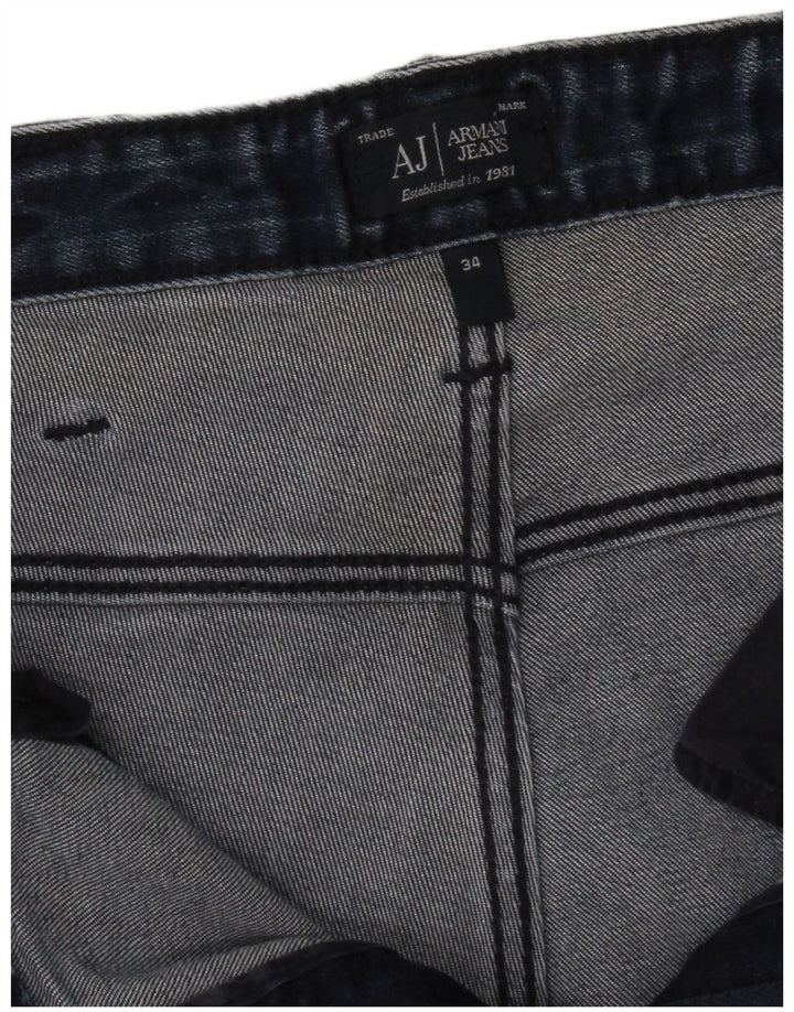Armani Mens Slim Jeans W34 L31 Navy Blue Cotton