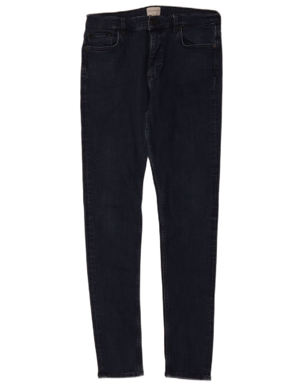 French Connection Womens Skinny Jeans UK 12 Medium W30 L30 Navy Blue Cotton