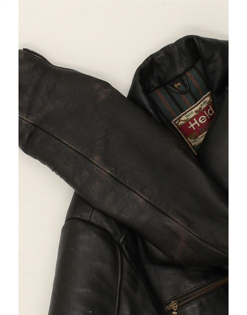 HELD Mens Slim Leather Biker Jacket IT 56 3XL Black Leather Vintage Held and Second-Hand Held from Messina Hembry 