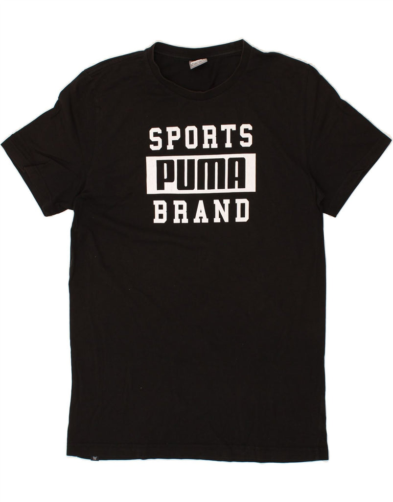 PUMA Mens Graphic T-Shirt Top Medium Black Cotton | Vintage Puma | Thrift | Second-Hand Puma | Used Clothing | Messina Hembry 