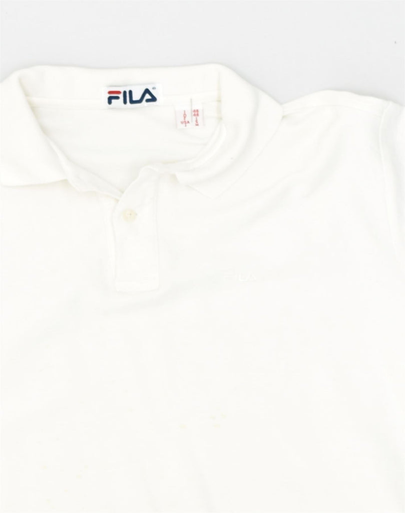 FILA Mens Polo Shirt IT 46 Small White Cotton | Vintage Fila | Thrift | Second-Hand Fila | Used Clothing | Messina Hembry 