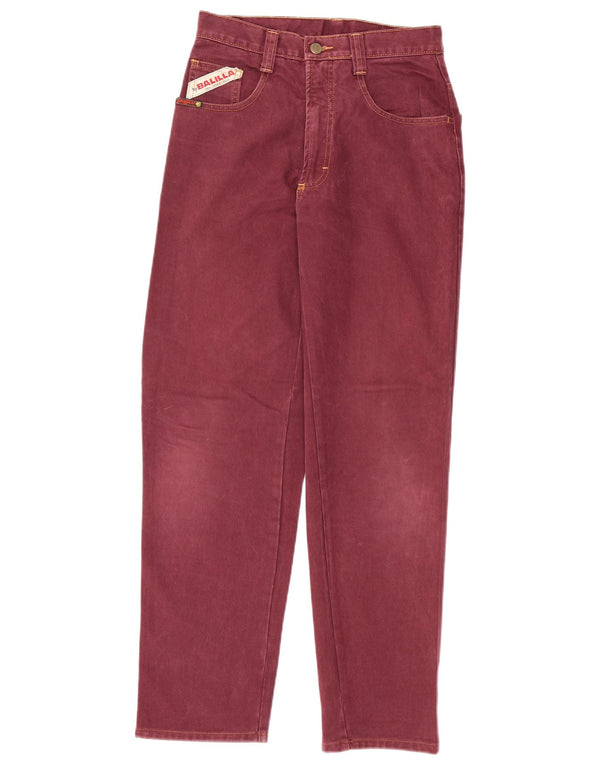 JINGLERS Girls Tapered Jeans 13-14 Years W26 L29 Burgundy Cotton